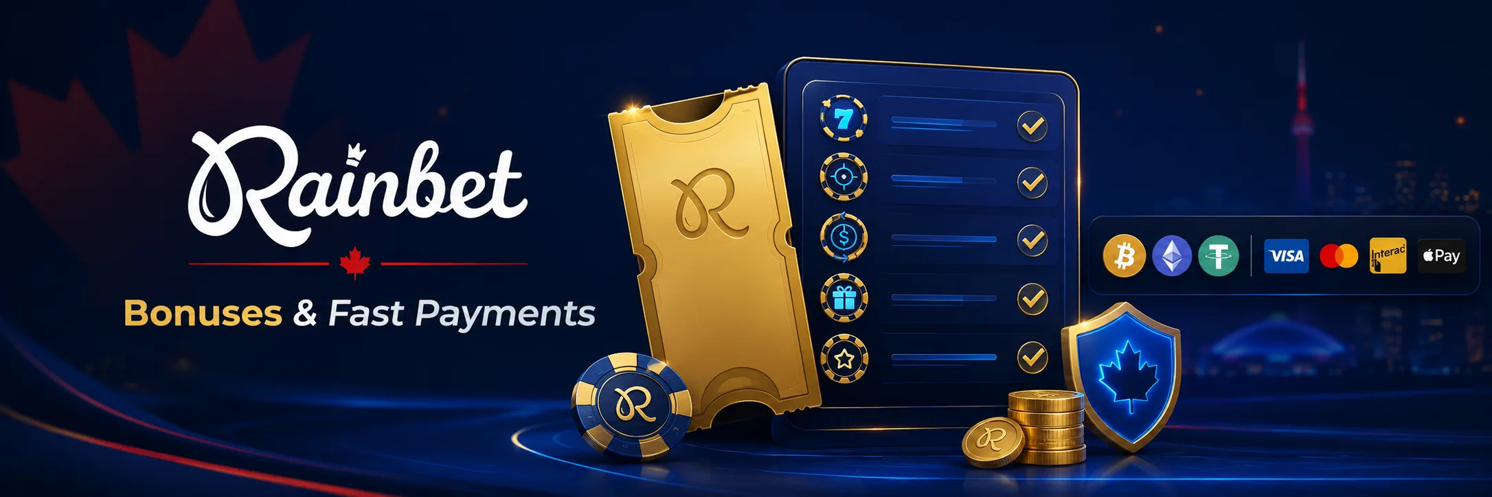 Rainbet bonuses and fast payments banner