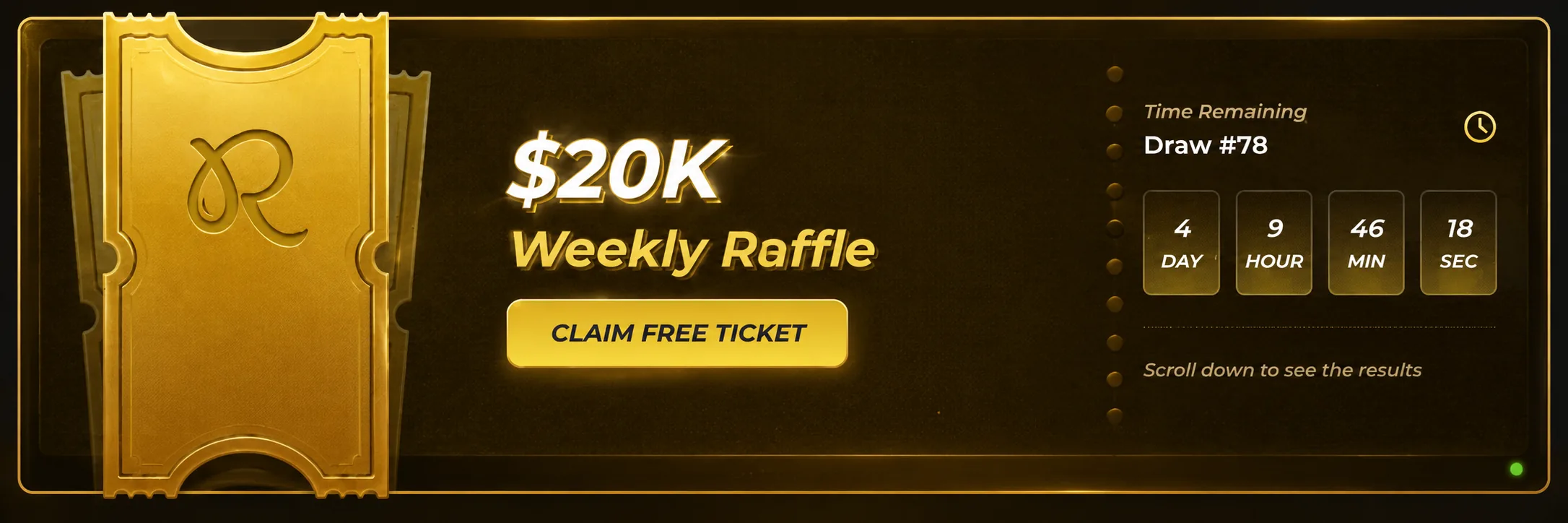 Rainbet weekly raffle ticket bonus banner